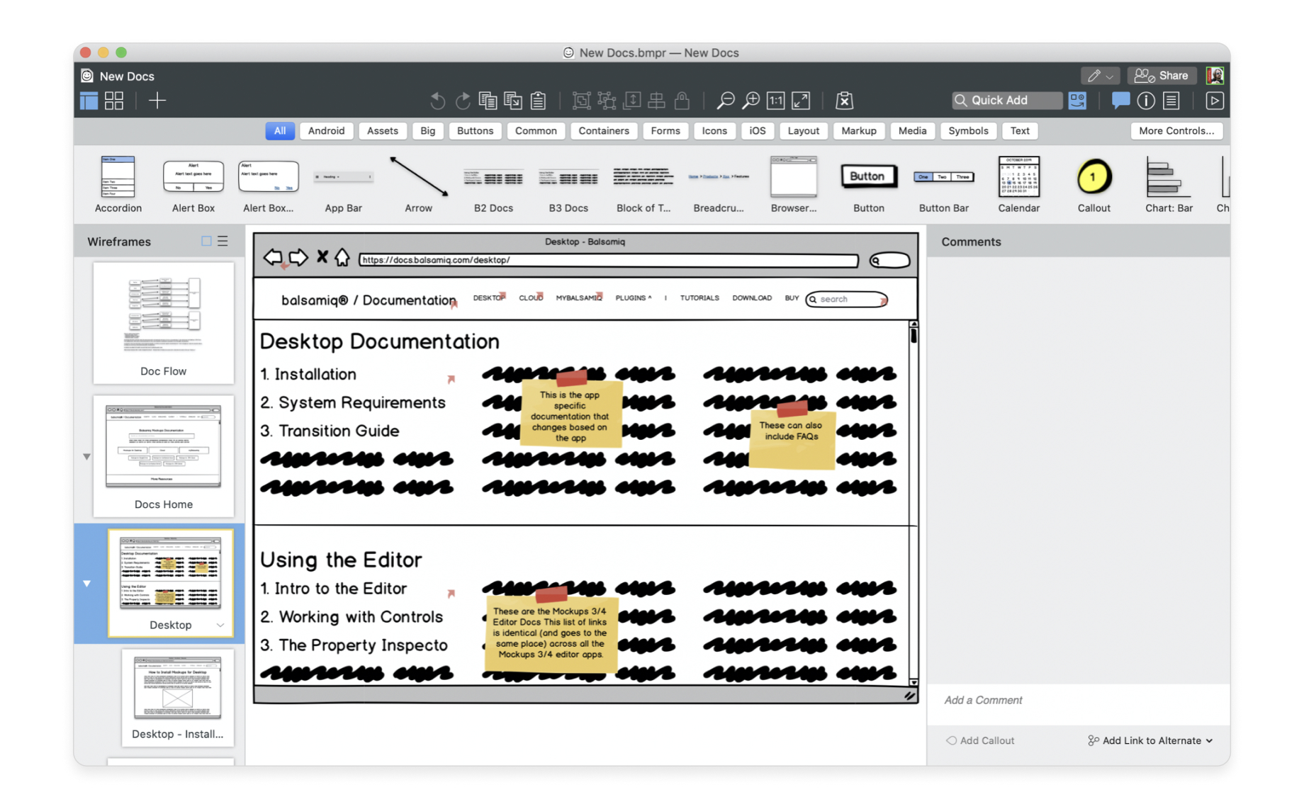 Balsamiq Wireframes for Desktop