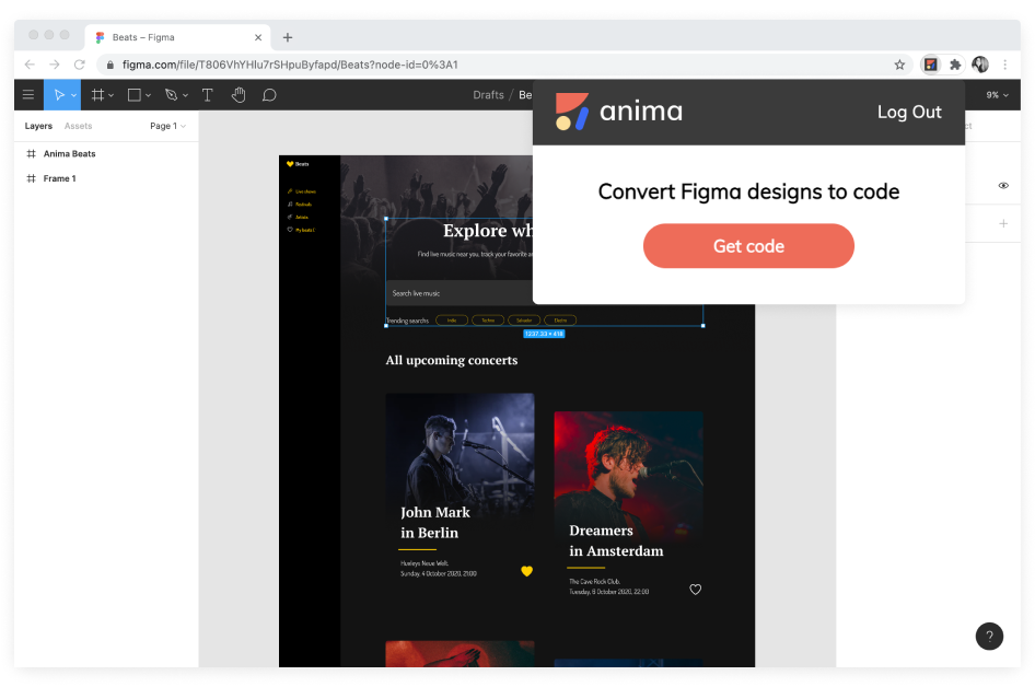 Anima Chrome Extension for Figma