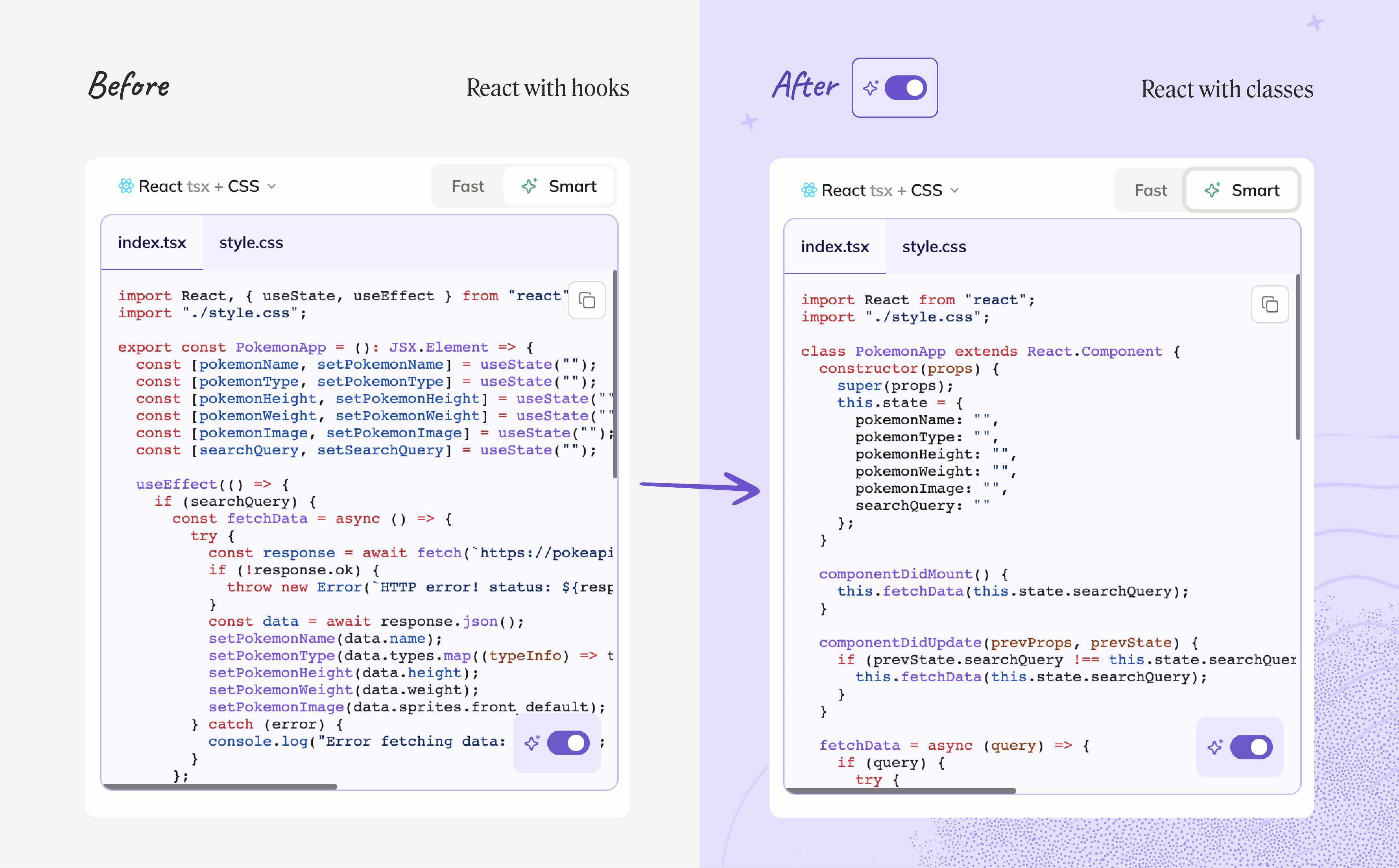 React hooks vs React classes